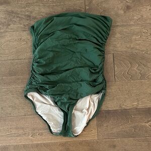 J. Crew Olive Strapless Swimsuit (straps not included)